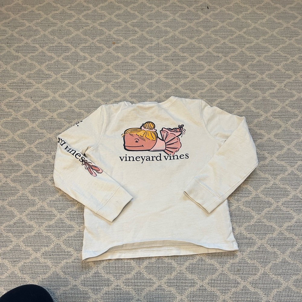 Vineyard Vines Kids Cream Long Sleeve Tee